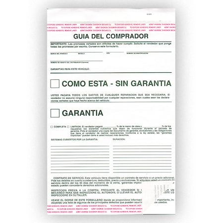 Asp Spanish As Is Plain Buyers Guide, 1 Part, Qty 100 Pk 8250-SP